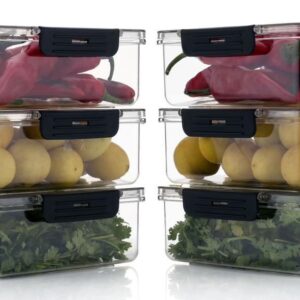 Food Storage containers 2000ml (Black) - (Pack of 2)