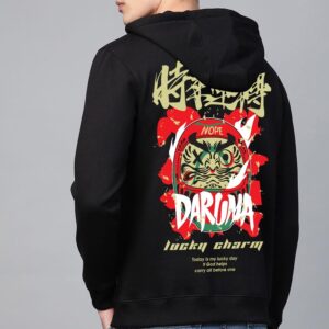 Men's Cotton Blend (Fleece) Oversized Graphic Print Hoodie